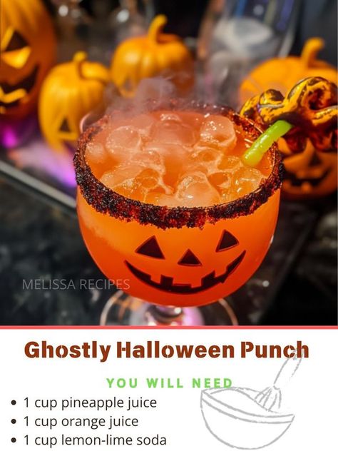 Halloween Orange Party Punch, Orange Cocktails Halloween, Chocolate Cream Pie Easy, Punch Halloween, Summerween Mocktails, Halloween Cocktails With Syringes, Halloween Jell-o Shot Ideas, Easy Cream Pie, Witch Finger Cookies