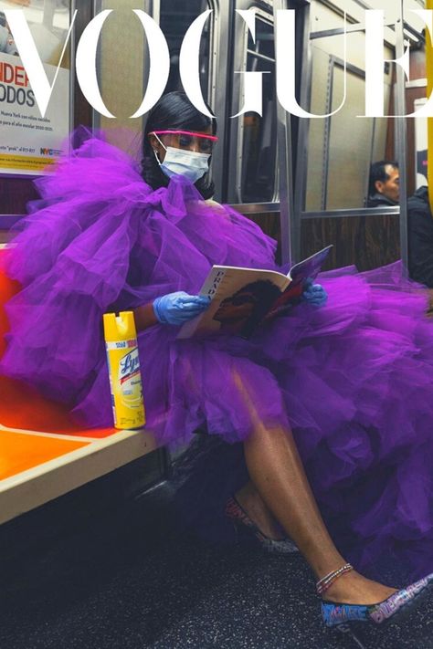 Vogue Photoshoot Ideas, New York Subway Station, Vogue Editor In Chief, Edward Enninful, Vogue Photoshoot, City Shoot, Vogue Editorial, Big Dresses, New York Subway