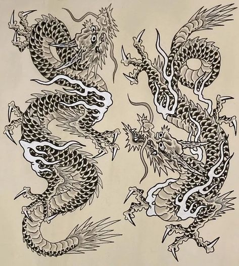 🆃🅰🆃🆃🅾🅾 🆂🅺🅴🆃🅲🅷 on Instagram: “Master : @chaini.tattooing.madrid #japanesetattoo #tattoo #irezumi #tattoos #ink #japan #traditionaltattoo #inked #japanese #tattooart…” Dragon Art Sketch, Japanese Dragon Art, Traditional Tattoo Dragon, Traditional Japanese Dragon, Dragon Tattoo Stencil, Japanese Dragons, Dragon Tattoo Drawing, Japanese Dragon Drawing, Dragon Tattoo Art