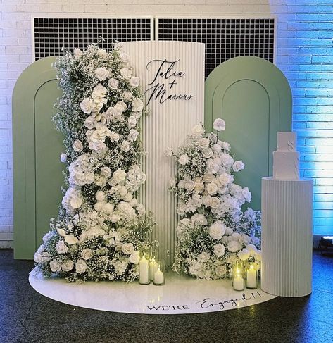 Talia + Marcus 💚 Concept /Props / florals @momentsandmemoriesmelb Cake @pastelandbloom Decal @khalia_designs Venue @olivasocial Floor … | Instagram Flower Plinth Wedding, Wedding Cake Plinth, Plinths With Flowers, Floral Plinths, Cake Plinth, Props For Wedding, Pelamin Exclusive, Ice Cream Cartoon, Cake Backdrops