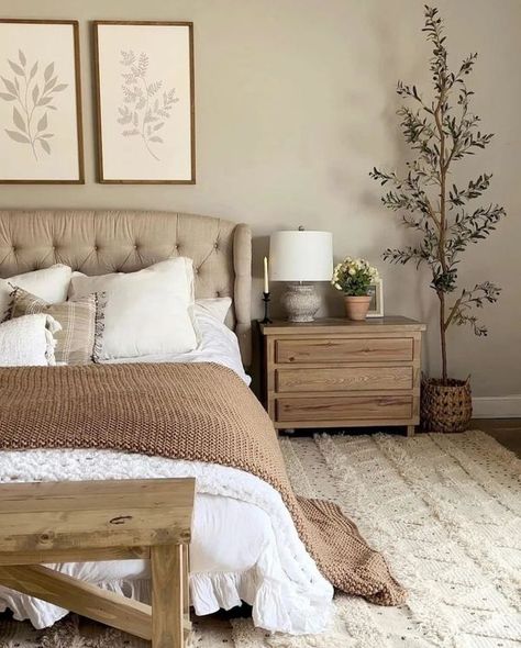 Classy Rooms, Western Bedroom Decor, Bedroom Decor Cozy, Neutral Bedroom, Apartment Decor Inspiration, Décor Diy, Master Bedrooms Decor, Cozy Room, Dream House Decor