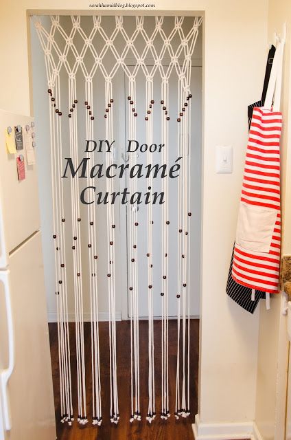 Curtain Alternatives Diy, Bedroom Planning, Door Curtains Diy, Girly Crafts, Room Divider Headboard, Macrame Door Curtain, Curtain Alternatives, Curtain Diy, Small Room Divider