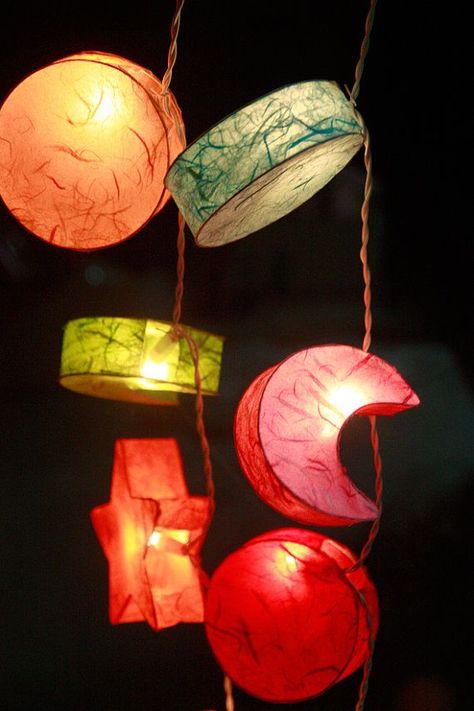 Colorful String Lights, Whimsical Apartment Decor, Sensory Room For Adults, Whimsigoth Room Decor, Whimsigoth Apartment, Chill Bedroom Vibes, Funky Apartment Decor, Whimsical Decor Home, Paper Lantern String Lights