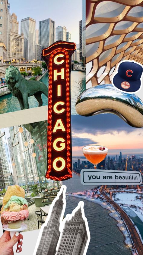 Chicago Aesthetic Wallpaper, Downtown Collage, Chicago Ideas, Collage Idea, Life Plans, Chicago Aesthetic, 2024 Travel, American Summer, Chi Town