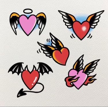 Traditional Heart Tattoos, Americana Tattoo, Traditional Tattoo Inspiration, Flash Tattoo Designs, Tattoo Flash Sheet, Old School Tattoo Designs, Traditional Tattoo Design, Traditional Tattoo Art, Tattoo Portfolio