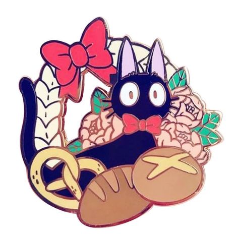 Enamel Pin Collection, Cat Enamel Pin, Jacket Pins, Bag Pins, Kiki's Delivery Service, Enamel Badges, Pretty Pins, Enamel Lapel Pin, Cool Pins