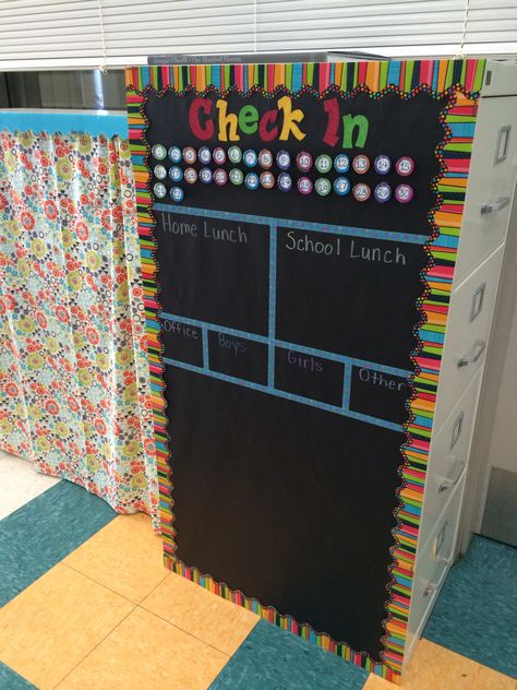 Attendance Check In Ideas, Classroom Morning Checkin, Lunch Count Board, Attendance Check In Board Classroom, Check In Classroom Ideas, Classroom Check In, Lunch Count Classroom, Lunch Choice Board Classroom, The Fridge Classroom Display