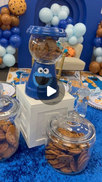 Exclusive Creationz on Instagram: "Cookie Monster Baby Shower 💙🍪  #Balloons #balloonwall #cookiemonster #cookiemonsterbabyshower #babyshowerthemes #babyshower #boyshowerthemes #boyshower #events #eventdecor #reeloftheday #foryou #foryourpage #reels #prom2024 #blue #baby #babyboy #cookie #monster #eventdesigners #eventplanners #atlanta #athens #georgia #birthday #birthdaycelebration" Cookie Monster Balloons, Diy Cookie Monster Decorations, Cookie Baby Shower Theme, Cookie Monster Baby Shower Theme, Cookie Monster Baby Shower Ideas, Baby Boy Baby Shower Ideas, Cookie Monster Cakes, Cookie Monster 1st Birthday, Baby Cookie Monster