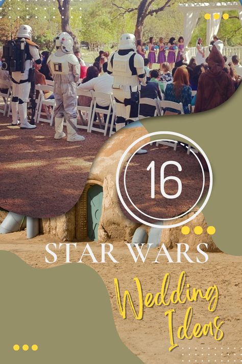 Star Wars Theme Wedding Ideas, Star Wars Wedding Ceremony, May The Fourth Wedding, Star Wars Wedding Colors, Ewok Wedding, May 4th Wedding, Star Wars Wedding Decor, Star Wars Theme Bridal Shower, Star Wars Rehearsal Dinner