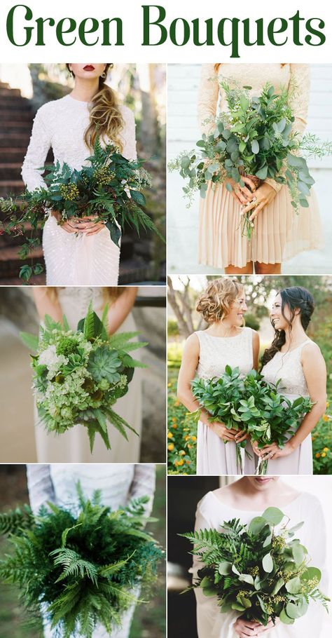 Green Foliage Bouquet, Wedding Bouquets Bride Greenery, Pothos Wedding Bouquet, Foliage Wedding Bouquet, Wedding Bouqette Of Flowers, Greenery Only Bouquet, Green Bouquets Wedding, Houseplant Bouquet Wedding, All Green Floral Arrangements