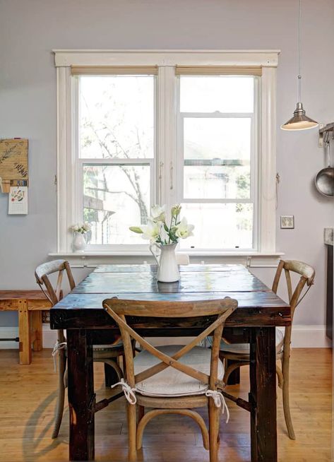 5 Secrets to Mixing Multiple Wood Finishes | Apartment Therapy Light Wood Chairs, Floor Hardwood, Wood Floor Texture, Rustic Kitchen Tables, Dark Wood Table, Staining Furniture, Dark Wood Furniture, Apartment Dining Room, Wood Furniture Design