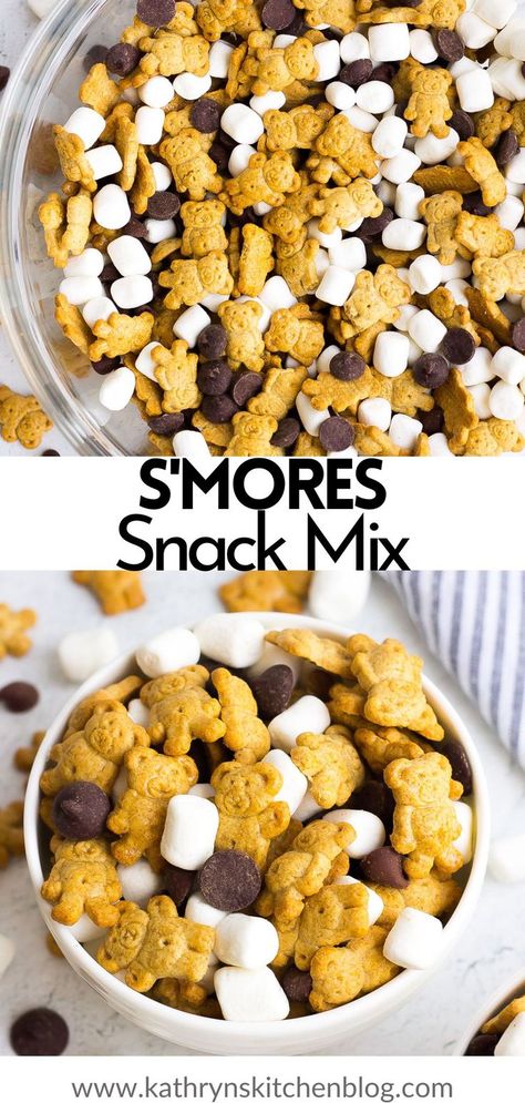 S’mores Mix Snack, S’mores Mix Recipe, S’more Snack Mix Recipe, Homemade Snacks For The Week, Cute After School Snacks, S’more Mix Recipe, Snack To Go Ideas, Fall Snacks For Preschoolers, School Trail Mix Ideas