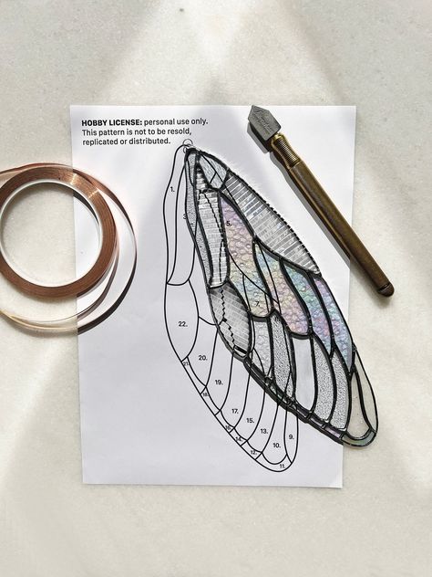 Wing stained glass patterns, Wing suncatcher patterns, DIY Stained glass Insect Wing DIY Suncatcher Suncatcher Stained Glass Patterns, Stain Glass Beginner, 3d Stained Glass Patterns, Teardrop Stained Glass Patterns, How To Start Stained Glass Art, Fantasy Stained Glass Patterns, Angel Stained Glass Patterns, Stained Glass Art Diy, Moon Stained Glass Patterns