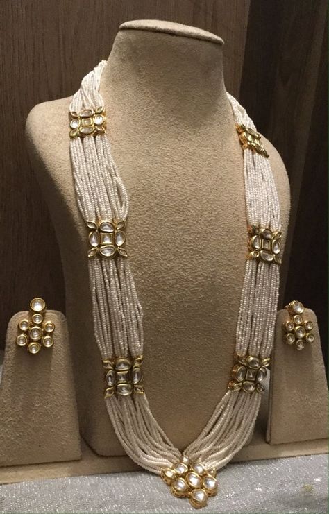 VeroniQ Trends-Designer Rani Haar Style in Kundan/Polki | Etsy Rani Haar Long Necklaces, Kundan Mala, Kundan Polki Necklace, Sabyasachi Designer, Royalty Core, Polki Necklace Set, Pearl Mala, Kundan Jewellery Bridal, Rani Haar