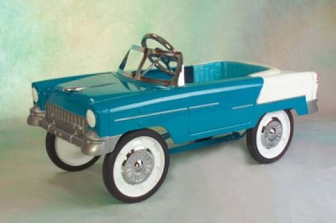 Toy Pedal Cars, Vintage Pedal Cars, Cars For Kids, 1955 Chevy, Pedal Car, Riding Toys, Pedal Power, Power Cars, Pedal Cars