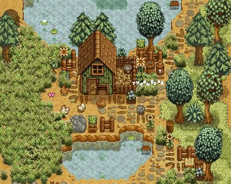 Stardew Valley Farm Ideas, Stardew Valley Farm Layout, Farm Layouts, Stardew Farm, Stardew Farms, Stardew Valley Mods, Stardew Valley Ideas, Stardew Valley Farm, Stardew Valley Layout