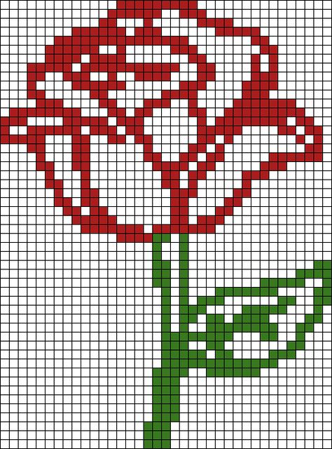 Alpha pattern #141686 | BraceletBook Rose Tapestry Crochet Pattern, Rose Alpha Pattern, Graph Paper Designs, Flower Outline, Paper Designs, Crochet Rose, Alpha Pattern, Graph Paper, Crochet Squares