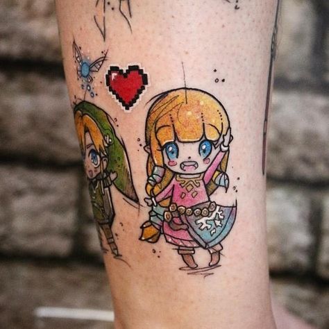 Legend Of Zelda Tattoo, Tattoo 2022, Video Game Tattoos, Mario Tattoo, Nerdy Tattoos, Zelda Tattoo, Nerd Tattoo, Pretty Hand Tattoos, Geek Tattoo