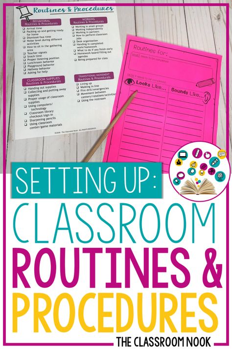 Back to School Series: Setting Up Classroom Routines and Procedures — THE CLASSROOM NOOK Setting Up Classroom, Routines And Procedures, Classroom Management System, Classroom Routines And Procedures, Effective Classroom Management, Classroom Management Plan, School Series, Classroom Expectations, Classroom Procedures