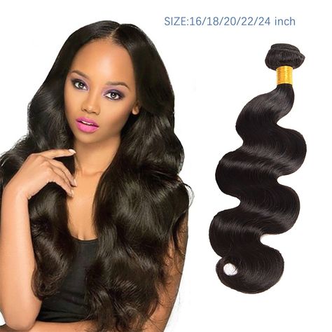 Hair Bundles Brazilian Hair Weave Bundles Natural Black Color Wavy Hair Feature: Type: Wave wig Colour: Black Size: 18/20/22/24inch(Length of wig straightened) The hair is realistic, the  is soft, not easy. Natural black, can be dyed and bleached. Make you younger, active, attracted and elegant. Material: high quality high temperature silk Packing content: 1xWave wig Black Wavy Hair, Raw Indian Hair, Wavy Hair Extensions, Hair Weaving, Weave Hair, Black Hair Extensions, Brazilian Hair Bundles, Brazilian Hair Weave, Natural Wavy Hair