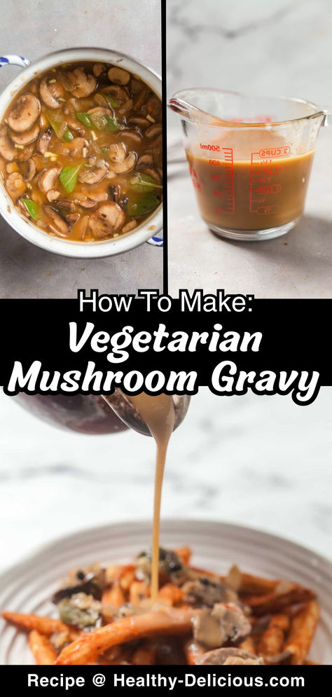 To satisfy my poutine craving, I came up with this mushroom gravy that’s rich, delicious, and just about perfect poured over oven fries. This mushroom gravy is SO GOOD! It’s also great over mashed potatoes, stuffing, or any of your other gravy needs. Vegetarian Poutine, Vegetarian Mushroom Gravy, Vegetarian Gravy, Oven Fries, Mushroom Gravy Recipe, Over Mashed Potatoes, Winter Snack, Baked Fries, Mushroom Gravy