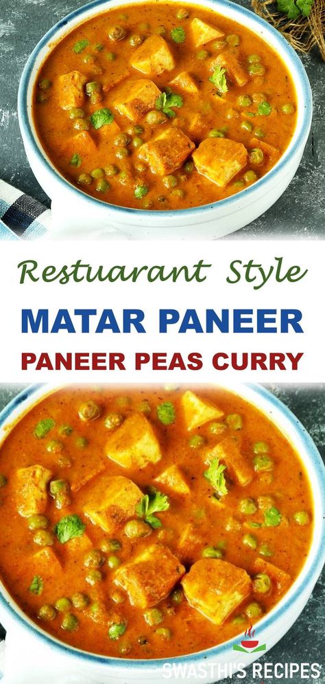 Indian Cheese Paneer Recipes, Paneer Peas Recipes, Indian Paneer Dishes, Recipes With Paneer Cheese, Indian Peas, Peas Recipe Indian, North Indian Dishes, Indian Paneer Recipes, Paneer Curry