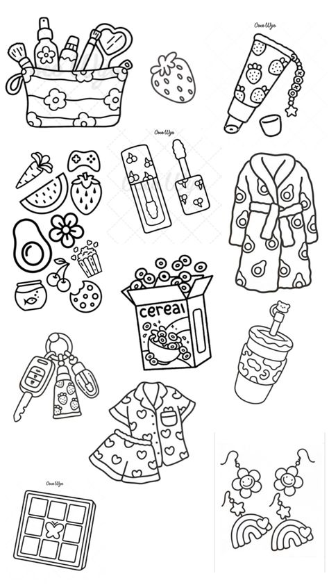 Coloring Stickers Printables, Colouring Pages Aesthetic, Aesthetic Colouring Pages, Makeup Coloring Pages, Girly Coloring Pages, Easy Hair Drawings, Coloring Pages For Teens, Tumblr Coloring Pages, Free Printable Paper Dolls