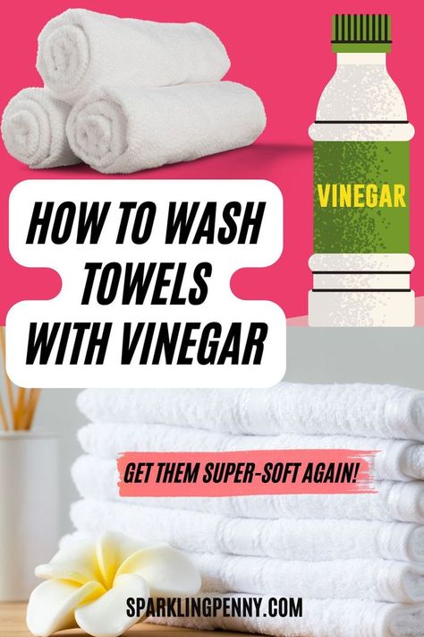 How To Wash New Towels, Wash Towels With Vinegar And Baking Soda, Washing Towels With Vinegar Baking Soda, How To Clean Towels With Vinegar, Towel Washing Vinegar, Washing White Towels, How To Clean Towels, Washing Whites With Vinegar, Cleaning Towels With Vinegar