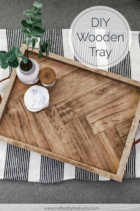 Tray With Leather Handles, Hunting Diy, Wood Serving Tray, Diy Wooden Projects, Diy Upcycling, Diy Holz, Wood Crafts Diy, Wooden Projects, Small Wood Projects