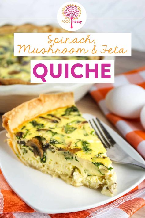 Spinach Feta Mushroom Quiche, Spinach Mushroom Feta Crustless Quiche, Feta Quiche Recipes, Mushroom Quiche Recipes, Mushroom Feta Quiche, Sautéd Mushrooms, Spinach And Mushroom Quiche, Spinach And Feta Quiche, Spinach Mushroom Quiche