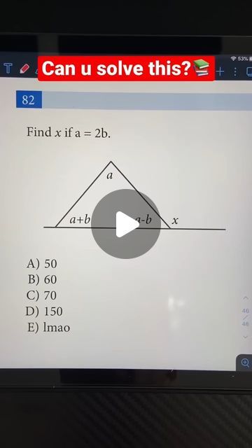 Tutely on Instagram: "Finding the Missing Angle Geometry Problem ｜ Math Problem with JusticeTheTutor #shorts #math #maths" School Highschool, Geometry Problems, Math Problem, Math Geometry, Math Problems, The Missing, Middle School, Helpful Hints, Geometry