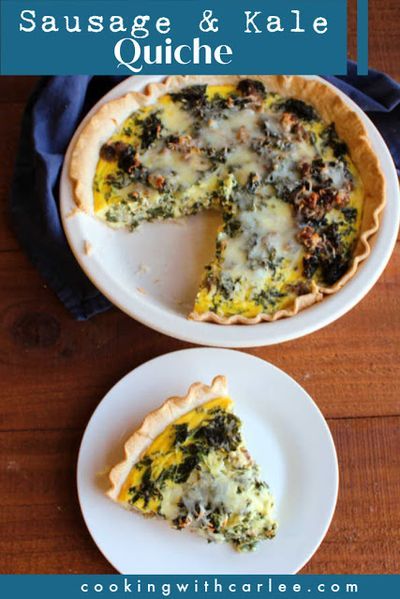 Whipping up a sausage and kale quiche is easy to do, plus it tastes amazing. In fact, make 2 and save 1 for later. I'll tell you how! Sausage Quiche Recipes, Kale Quiche, Homemade Breakfast Recipes, Sausage Quiche, Sausage And Kale, Sausage Kale, Cheese Quiche, Hot Italian Sausage, Easy Homemade Recipes