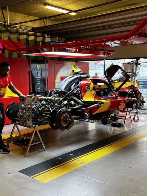 World Endurance Championship, F1 Mechanic Aesthetic, F1 Garage, Motorsport Engineering, Hypercar Concept, Ferrari 499p, F1 Motor, Man Garage, 24h Le Mans