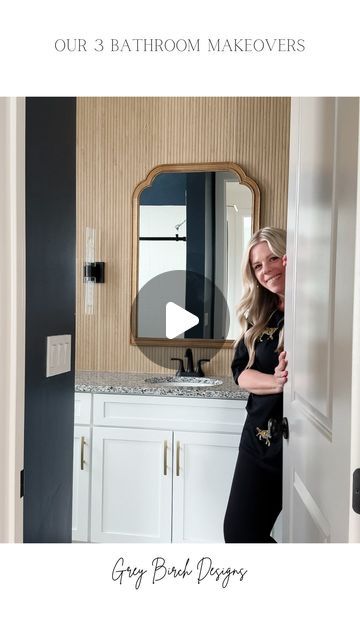 Kathryn Chiampi on Instagram: "Since moving into our house a year and a half ago we have renovated 3 of our bathrooms, which one is your favorite?

Comment LINK for the links to these bathrooms sent directly to your inbox!

The half bathroom was the first one we completed only a few months after we moved into our home, followed by our twins Jack & Jill bathroom last year and we just finished the upstairs bathroom project for our youngest son!

They all were such fun diy projects and I truly love how each one turned out!" Jack Jill Bathroom, Decorate House, Fun Diy Projects, House Deco, Jack And Jill Bathroom, Upstairs Bathrooms, Half Bathroom, Laundry In Bathroom, Cool Diy Projects