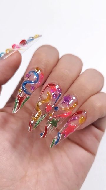 Nail art 💅 Manicure on Instagram: "🤩Create bold 3D designs effortlessly with No Wipe 3D Sculpting Gel and Neon Jelly Gel Set. Perfect for adding vibrant color and dimension to your nails 💅✨
🛒Products：
🛍️Neon jelly gel set
🛍️No Wipe 3D Sculpting Gel 
🔗Link in bio 

#3DNailArt #NeonNails #JellyGel #CreativeNails #NailDesign #NailGoals #BoldNails #NailInspo" 3d Sculpting Gel Nail Art, Jelly Nail Art, Nails Products, 3d Nail Designs, 3d Sculpting, Colorful Nail Art, Gel Set, Colorful Nail, Jelly Nails