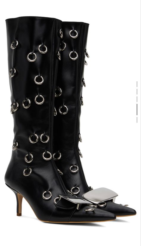 High Shoes, Kitten Heel, O Ring, Luxury Streetwear, Knee High Boots, Me Too Shoes, Leather Boots, Knee High, Kitten Heels