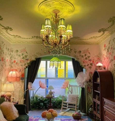 Everyone cry tears of joy!!! We found a house so, I'm putting my mom back in her interior design era. Room Decor Vision Board, Fairytale Maximalism, Whimsical House Interior, Whimsical House Decor, Fairytale House Interior, Trendy House Decor, Whimsical Interior Design, Dream House Aesthetic, Dekorasi Kamar Tidur