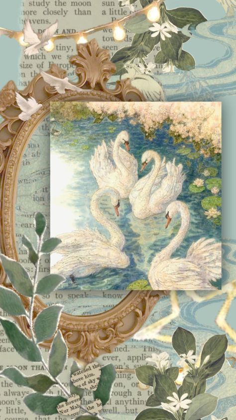 Vintage Art Aesthetic, Swan Wallpaper, Rococo Art, Wall Collage Decor, Royal Art, Dream Anime, Beauty Wallpaper, Wallpaper Vintage, Cool Wallpapers Art