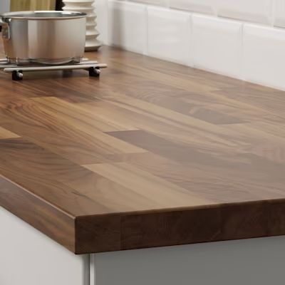 Thick veneer countertops - IKEA CA Ikea Table Legs, Karlby Countertop, Ikea Butcher Block, Wood Countertops Kitchen, Ikea Canada, Wood Worktop, Best Ikea, Kitchen Farmhouse, Butcher Block Countertops