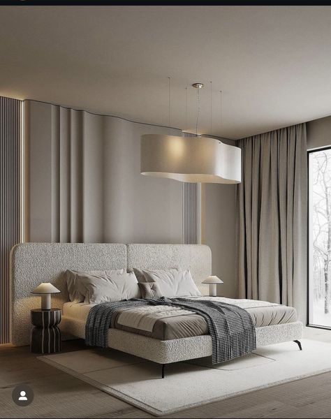 Elegant Modern Bedroom, Unique Bedroom Design, Modern Home Interior Design, Bedroom Decor Design, Bedroom Bed Design, Interior Wall Design, Decor Home Living Room, Apartment Interior, Minimalist Bedroom