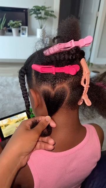 VoiceOfHair ®️ on Instagram: "Braids + Beads for a little princess 👑 💕 Such an adorable kid’s hairstyle by @dajjrambo on her daughter 🥰 These feed in braids with a heart design are the perfect back to school hairstyle 👌🏾 Would your child rock this? 🔥 If you’re obsessed with healthy hair click the link in our bio🛍 #voiceofhair⁣ ⁣ #kidsbraids #braidsandbeads #backtoschoolhairstyles #naturalhairkids #feedinbraids" Kids Braids With Heart Design, Back To School Hairstyle, Braids Beads, Kids' Hairstyles, Feed In Braids, A Little Princess, Natural Hairstyles For Kids, Kids' Braids, Feed In Braid