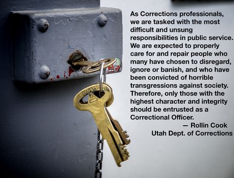 What do we require of our Corrections Officers? Here's our answer!  Photo by Lt. David Booth Correctional Officer Quotes, Correctional Officer Humor, Detention Officer, Corrections Nurse, Correction Officer, Corrections Officer, Support Law Enforcement, Department Of Corrections, Correctional Officer