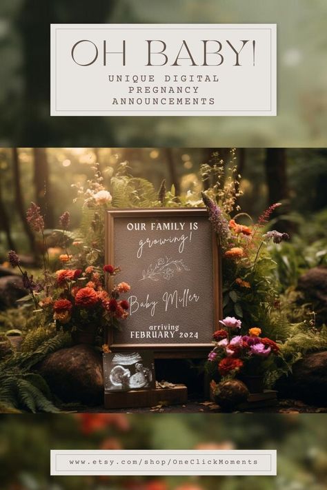 Forest Baby Announcement, Fairy Gender Reveal Ideas, Fairy Gender Reveal, Nature Baby Announcement, Pregnancy Announcement Pictures, Nostalgic Summer, Announcement Pictures, Summer Gardening, Digital Pregnancy Announcement