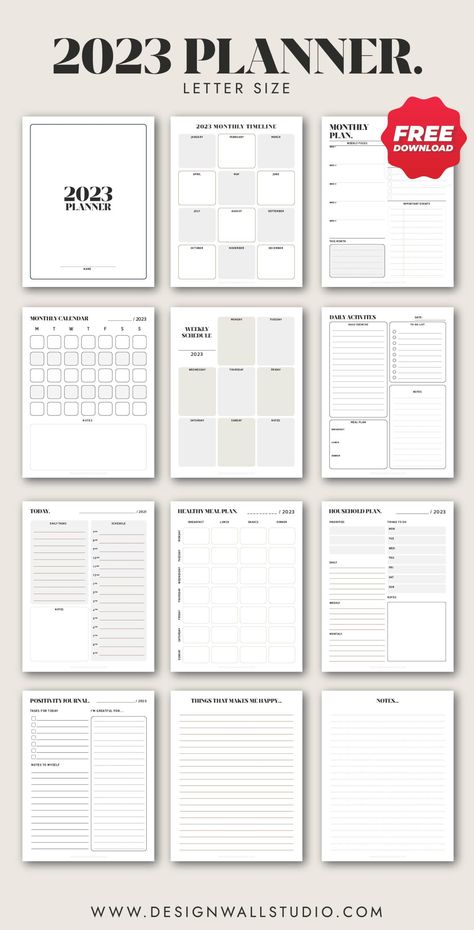 Weekly And Daily Planner, Free Planner Templates, Daily Planner Printables Free, Free Daily Planner, Study Planner Printable, To Do List Printable, To Do Planner, Monthly Planner Template, Planner Layouts