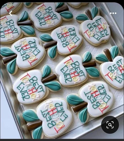 Teacher Cookies, Appreciation Cookies, Royal Cookies, School Cookies, No Bake Sugar Cookies, Cookies Theme, Cookies Ideas, Cookie Business, Graduation Cookies