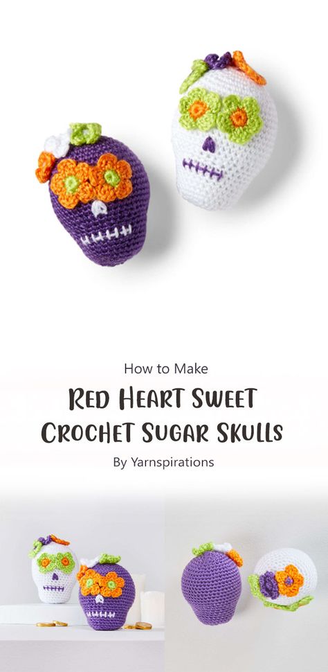 This pattern is perfect for people who love making amigurumi dolls but don’t have much time on their hands. It’s also perfect f Crochet Sugar Skull Pattern Free, How To Make Red, Crocheting Ideas, The Day Of The Dead, Amigurumi Tutorial, Pattern Ideas, Sugar Skulls, Amigurumi Free, Amigurumi Free Pattern