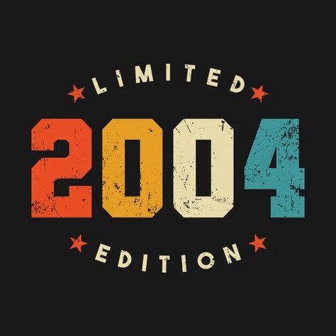 Made In 2004 Sticker, Made In 2004 Tattoo, 2004 Aesthetic, 2004 Tattoo Ideas, New Year Shirt Design, 2004 Tattoo, Swag Words, Typography T Shirt Design, Logo Design Inspiration Creative