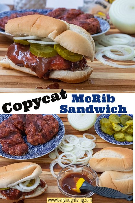 Chuck Wagon Sandwich, Easy Copycat Recipes, Ribs Sandwich, Mcrib Sandwich, Bbq Burger Recipes, Mccormick Recipes, Cat Cooking, 2023 Thanksgiving, Copycat Food