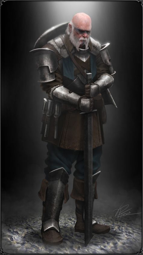 ArtStation - The old Soldier Character, Vincent Turcot Old Soldier Fantasy Art, Soldier Character, Old Soldier, Npc Ideas, Iron Throne, Human Male, Dungeons And Dragons Characters, Main Character, The Witcher