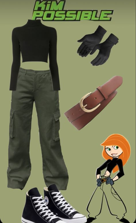 Nickelodeon Inspired Outfits, Fantasia Kim Possible, Childhood Heroes Costume, Characters To Dress Up As For School, Diy Superhero Costume For Women, Easy Cartoon Costumes, Cosplay Facil, Easy Carnival Costume, Kim Possible Outfit